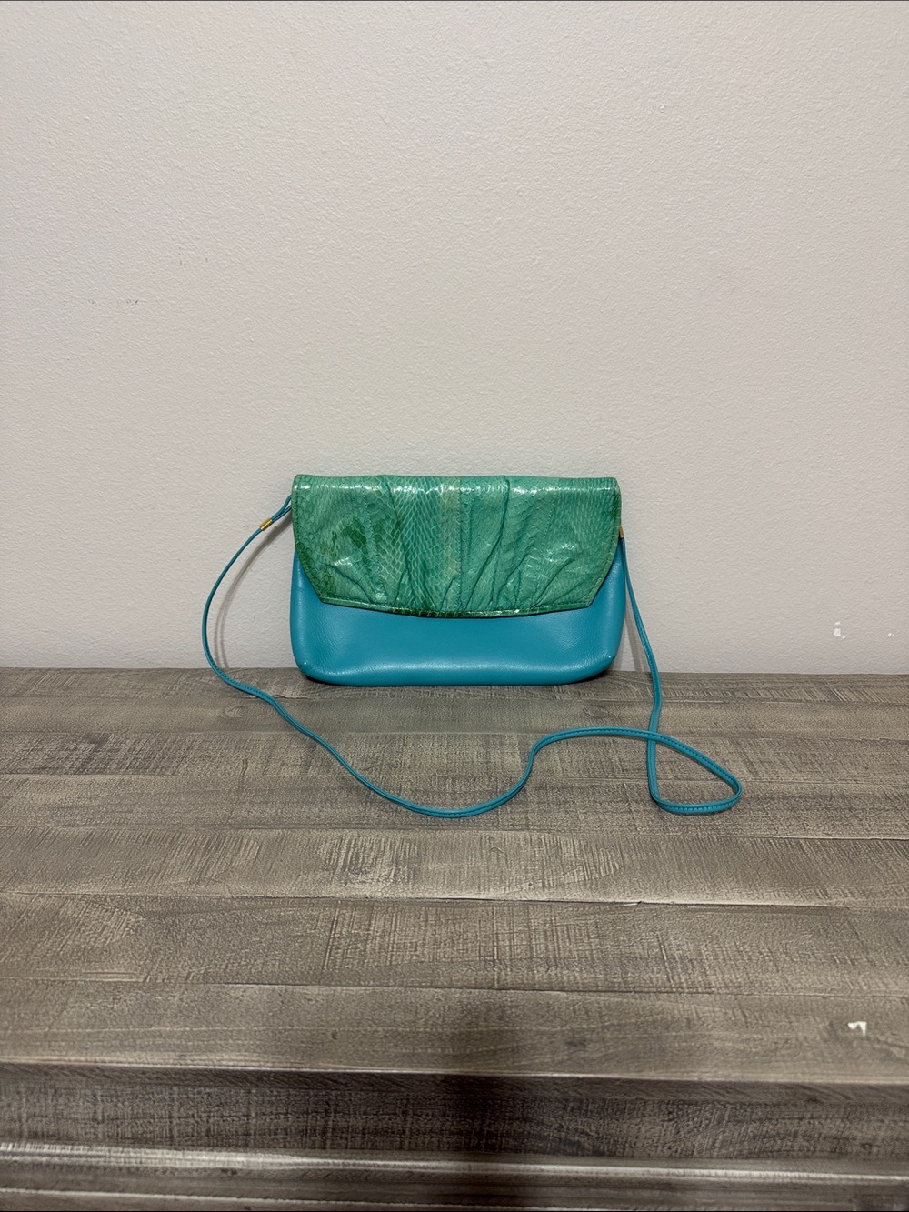 Jasmine Green Flap & Turquoise Body Crossbody Bag